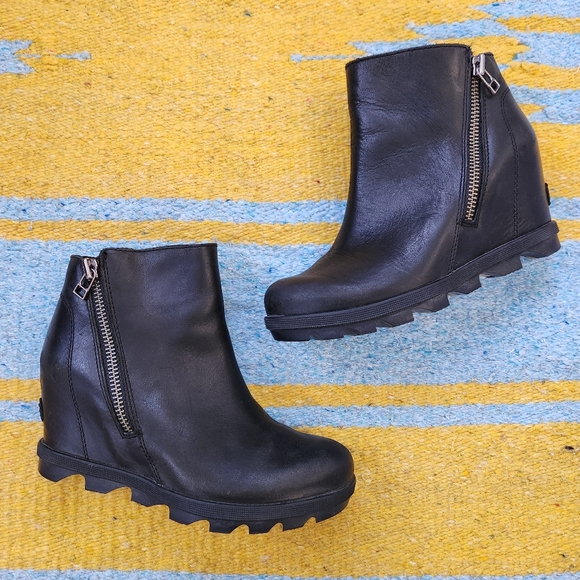 Sorel Shoes Sorel Wedge Boots Joan Of Artic Ii Zip Sides Leather